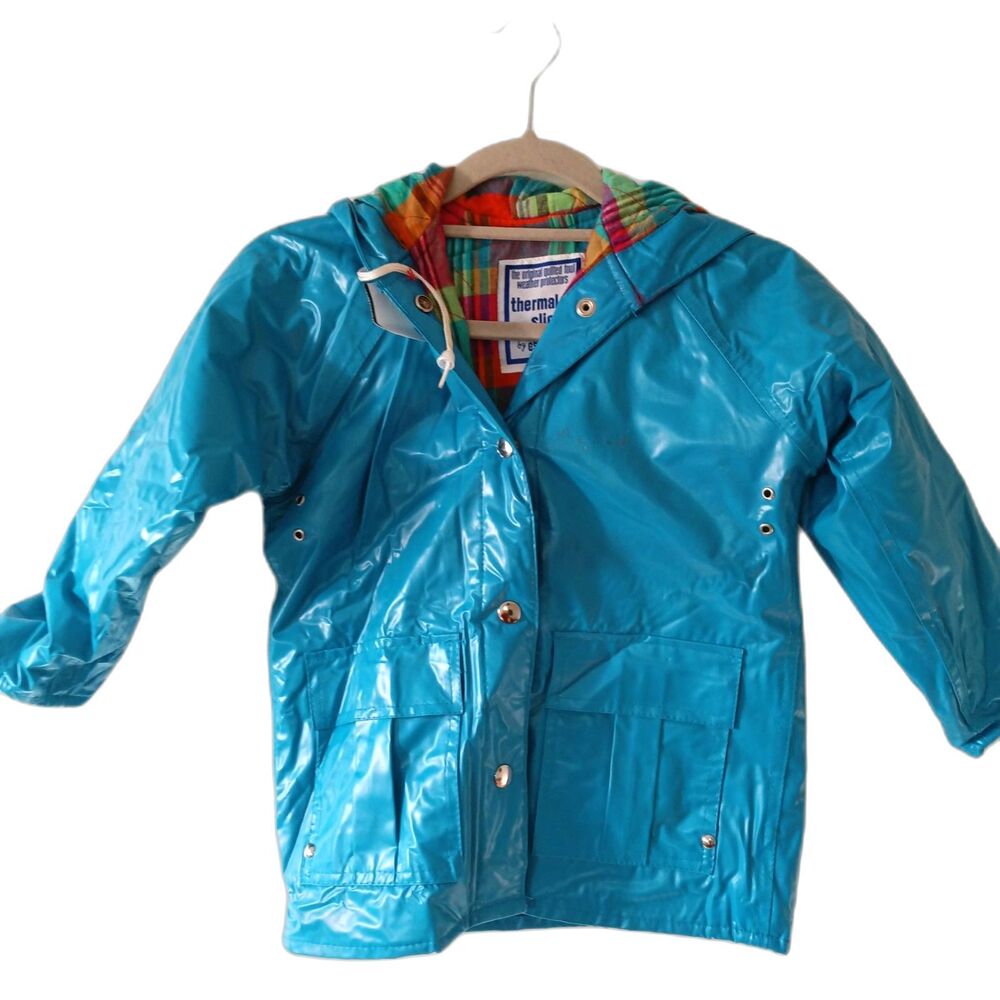 Vintage Thermal Slicks By Essex Color Block Quilted Hooded Jacket Kids Size 5